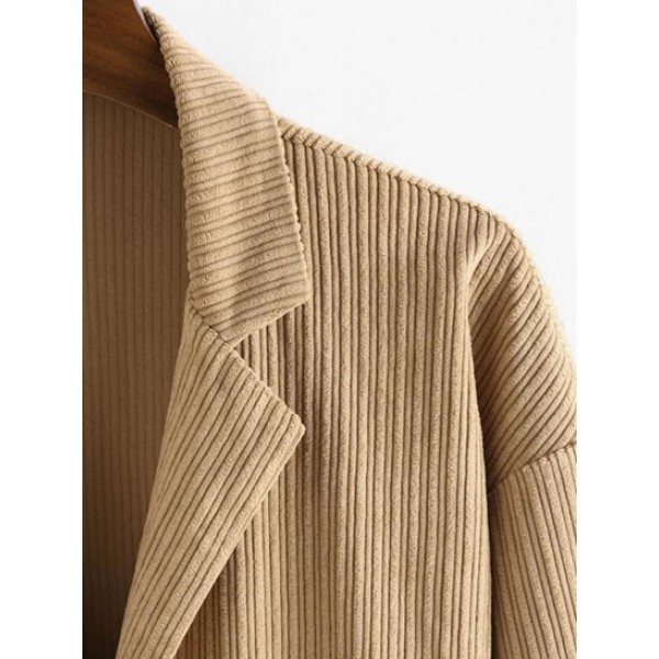 Button Fly Tailored Collar Corduroy Shacket Button Fly Tailored Collar Corduroy Shacket