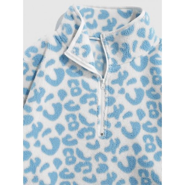 Leopard Pattern Print Fluffy Faux Shearling Pullover Jacket Leopard Pattern Print Fluffy Faux Shearling Pullover Jacket