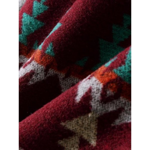 Tribal Geometric Ethnic Aztec Printed Blend Wool Shirt Jacket Tribal Geometric Ethnic Aztec Printed Blend Wool Shirt Jacket