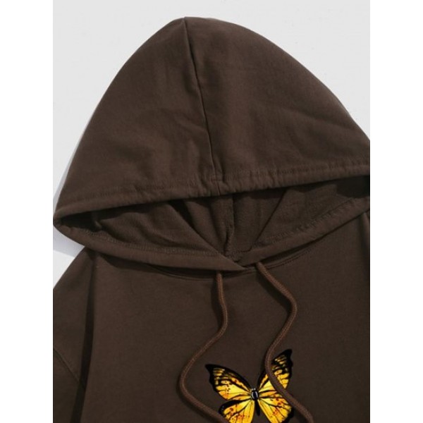 Butterfly Pattern Pullover Hoodie Butterfly Pattern Pullover Hoodie