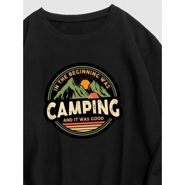 Streetwear Camping Mountain Graphic Sweatshirt Streetwear Camping Mountain Graphic Sweatshirt