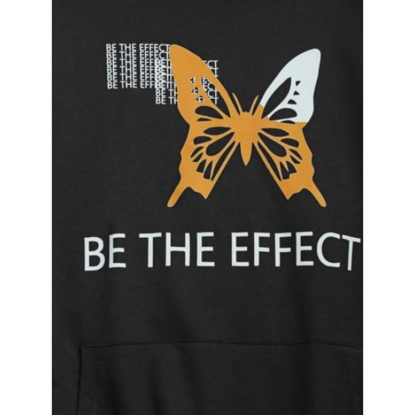 Letters Butterfly Print Graphic Hoodie Letters Butterfly Print Graphic Hoodie