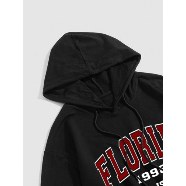 Letter FLORIDA Pattern Drawstring Hoodie Letter FLORIDA Pattern Drawstring Hoodie
