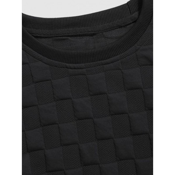 3D Check Printed Bear Patch Design Sweatshirt 3D Check Printed Bear Patch Design Sweatshirt