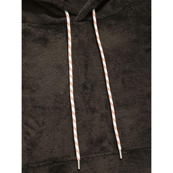Solid Pouch Pocket Fleece Fluffy Hoodie Solid Pouch Pocket Fleece Fluffy Hoodie