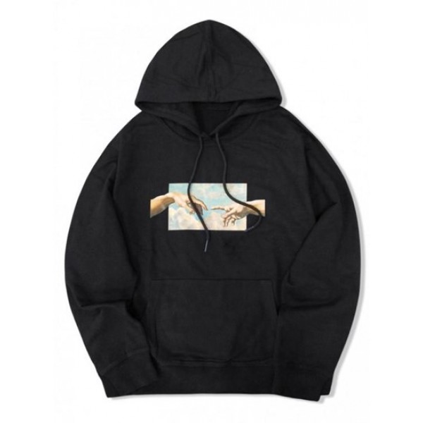 Helping Hands Vintage Graphic Front Pocket Lounge Hoodie Helping Hands Vintage Graphic Front Pocket Lounge Hoodie