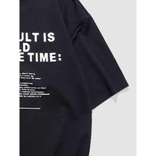 Letter Print Short Sleeve Crew Neck T Shirt Letter Print Short Sleeve Crew Neck T Shirt
