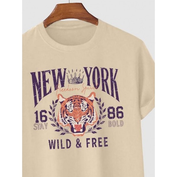 Tiger And NEW YORK Graphic Printed T-shirt