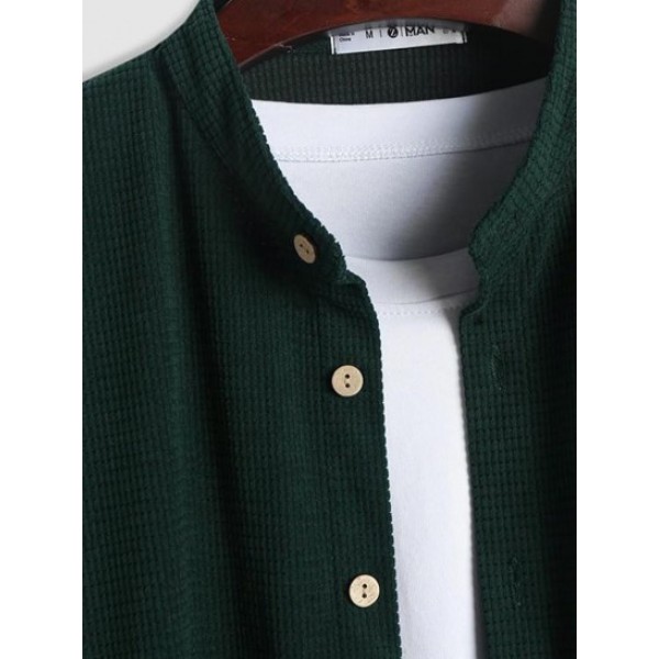 Solid Color Textured Long Sleeve Shirt Solid Color Textured Long Sleeve Shirt