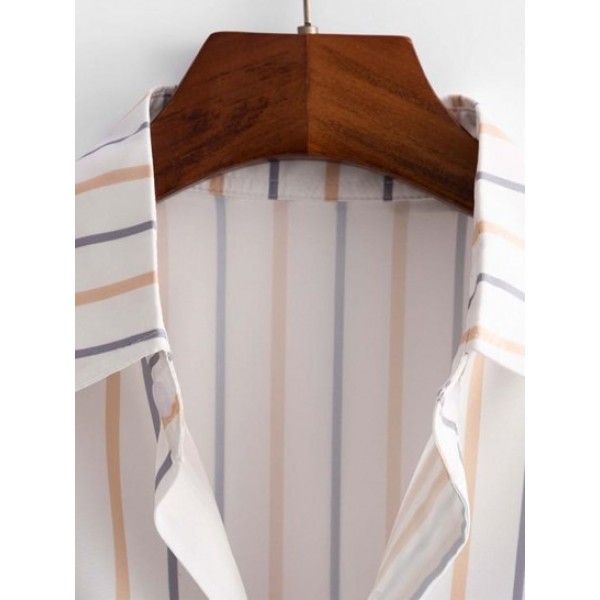 Vertical Stripes Short Sleeve Shirt Vertical Stripes Short Sleeve Shirt