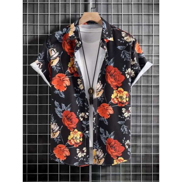 Floral Print Summer Vacation Shirt Floral Print Summer Vacation Shirt