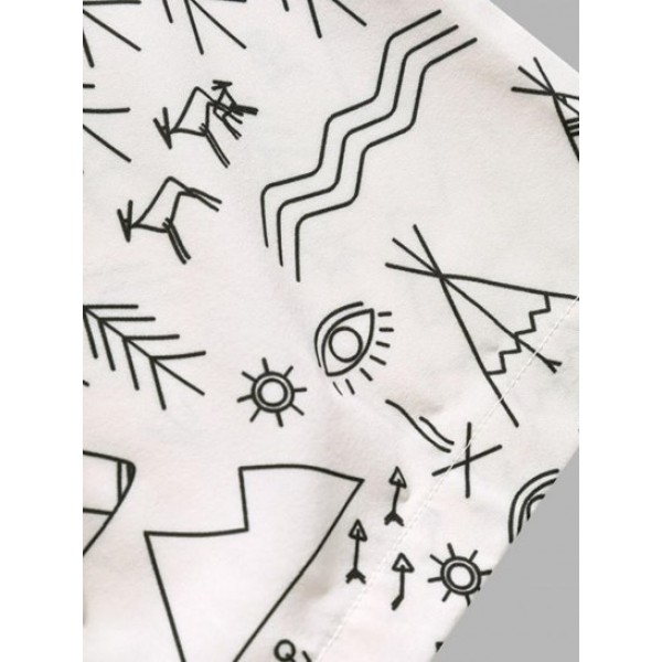 Geometric Figure Pattern Short Sleeves Shirt Geometric Figure Pattern Short Sleeves Shirt