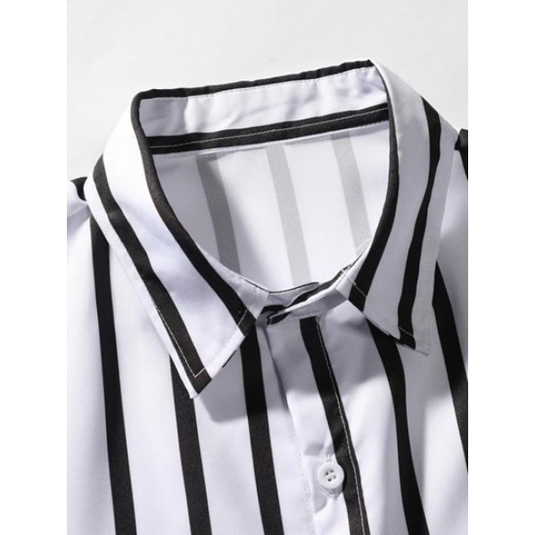 Button Up Striped Short Sleeve Shirt Button Up Striped Short Sleeve Shirt