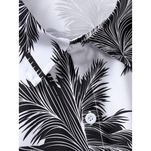 Coconut Tree Print Short Sleeve Shirt Coconut Tree Print Short Sleeve Shirt