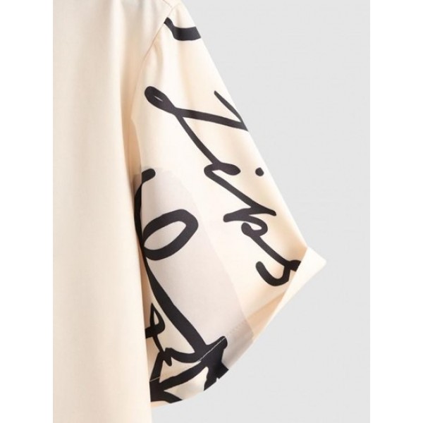Graffiti Rose Printed Casual Shirt Graffiti Rose Printed Casual Shirt