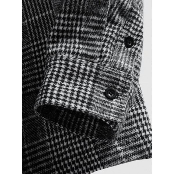 Houndstooth Pattern Casual Zip Jacket Houndstooth Pattern Casual Zip Jacket