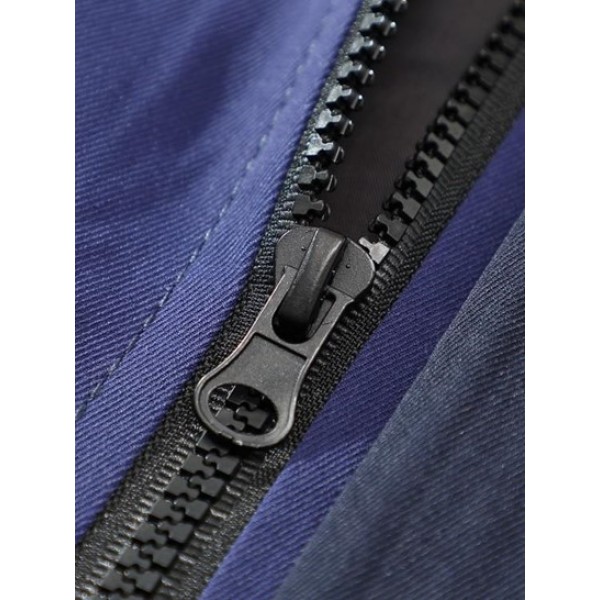 Raglan Sleeve Hooded Colorblock Zip Up Jacket Raglan Sleeve Hooded Colorblock Zip Up Jacket