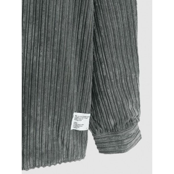 Solid Color Button Fly Corduroy Shacket Solid Color Button Fly Corduroy Shacket