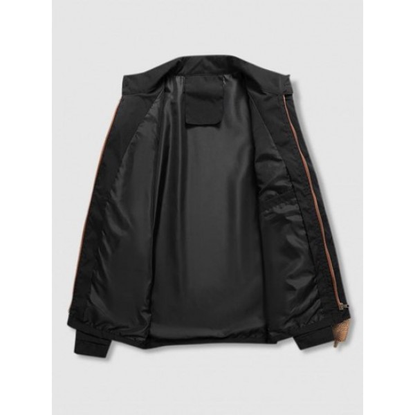 Zip Up Flap Pocket Stand Collar Jacket Zip Up Flap Pocket Stand Collar Jacket