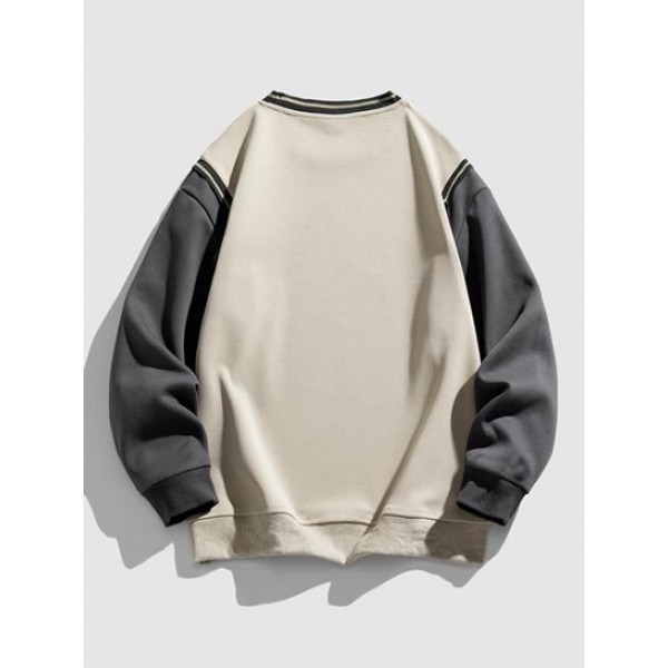 Blokecore Letter Printed Colorblock Faux Twinset Sweatshirt Blokecore Letter Printed Colorblock Faux Twinset Sweatshirt