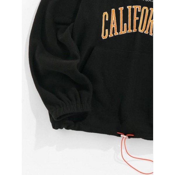 Letters Embroidered Quarter Zip Fluffy Fleece Vintage Essentials Sweatshirt Letters Embroidered Quarter Zip Fluffy Fleece Vintage Essentials Sweatshirt