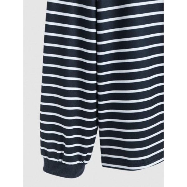 Striped Pattern Casual Long Sleeve T-shirt Striped Pattern Casual Long Sleeve T-shirt