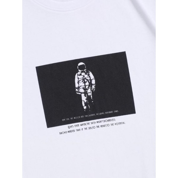 Short Sleeve Astronaut Print Vintage Graphic T-shirt Short Sleeve Astronaut Print Vintage Graphic T-shirt
