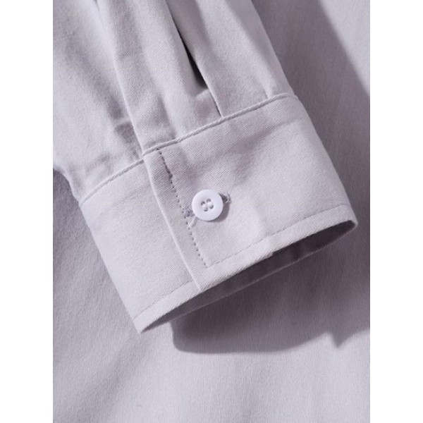Solid Color Pockets Casual Cargo Shirt Solid Color Pockets Casual Cargo Shirt