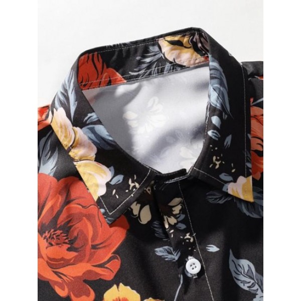 Floral Print Summer Vacation Shirt Floral Print Summer Vacation Shirt