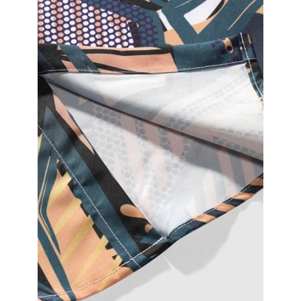 Irregular Pattern Print Short Sleeve Shirt Irregular Pattern Print Short Sleeve Shirt
