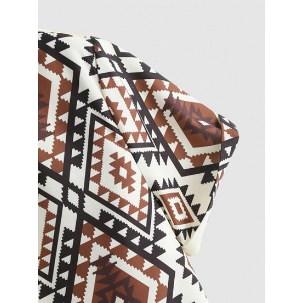 Ethnic Aztec Print Button Up Shirt Ethnic Aztec Print Button Up Shirt