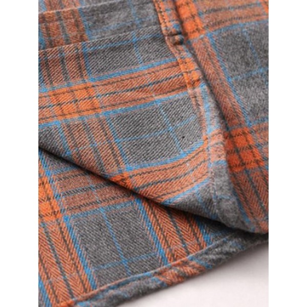 Plaid Pattern Flannel Long Sleeves Shirt Plaid Pattern Flannel Long Sleeves Shirt