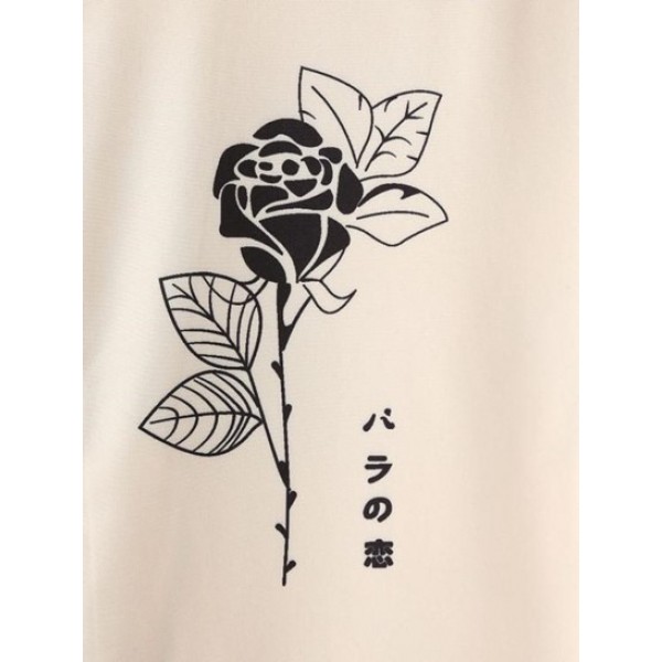 Graffiti Rose Printed Casual Shirt Graffiti Rose Printed Casual Shirt